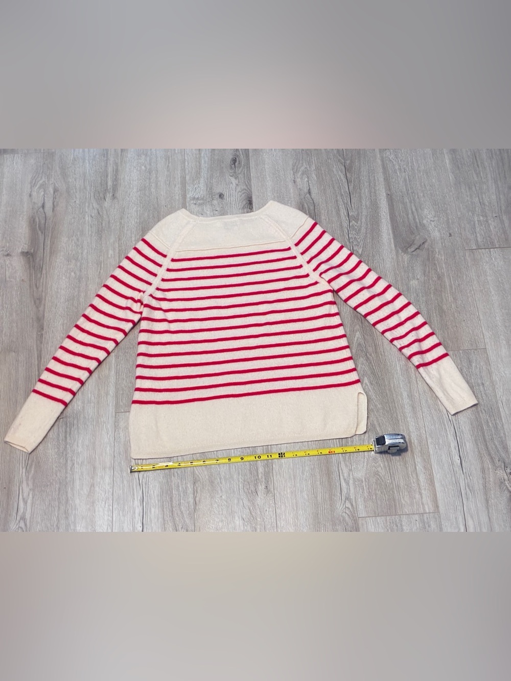 Vineyard Vines Wool Cashmere Striped Sweater Ivory Raspberry Pink Size Small - Picture 10 of 10